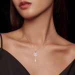 Ezüst női nyaklánc kulcsmedállal