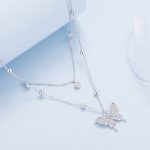 Ezüst női nyaklánc pillangómedállal