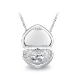 Ezüst női nyaklánc nyitható szívmedállal