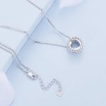 Ezüst női nyaklánc gyűrűmedállal