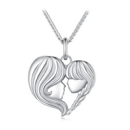 Ezüst női nyaklánc, anya gyermekével