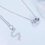 Ezüst női nyaklánc dupla szívmedállal