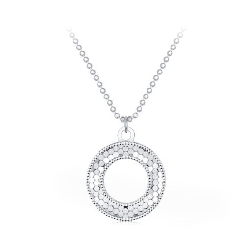 Ezüst női nyaklánc csillogó medállal