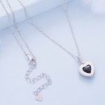 Ezüst női nyaklánc hangulatkővel, kék