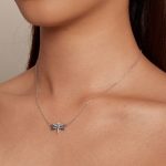 Ezüst női nyaklánc szitakötőmedállal