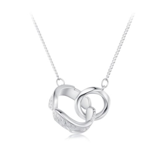 Ezüst női nyaklánc, dupla medállal