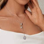 Ezüst női nyaklánc két szívvel