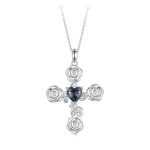 Ezüst női nyaklánc rózsás kereszttel