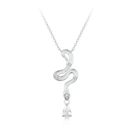 Ezüst női nyaklánc kígyómedállal