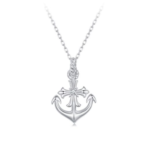 Ezüst női nyaklánc horgonymedállal