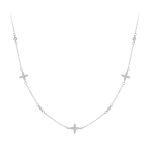 Ezüst női nyaklánc virágokkal