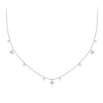 Ezüst női nyaklánc csillagokkal és gyöngyökkel