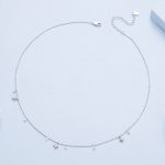 Ezüst női nyaklánc csillagokkal és gyöngyökkel