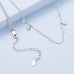 Ezüst női nyaklánc csillagokkal és gyöngyökkel