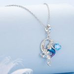 Ezüstből készült nyaklánc hableánymedállal