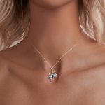 Ezüstből készült nyaklánc hableánymedállal