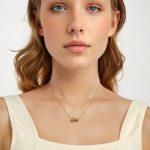 Ezüst nyaklánc aranyozott medállal