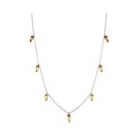 Ezüst nyaklánc üvegfüggyöngyökkel