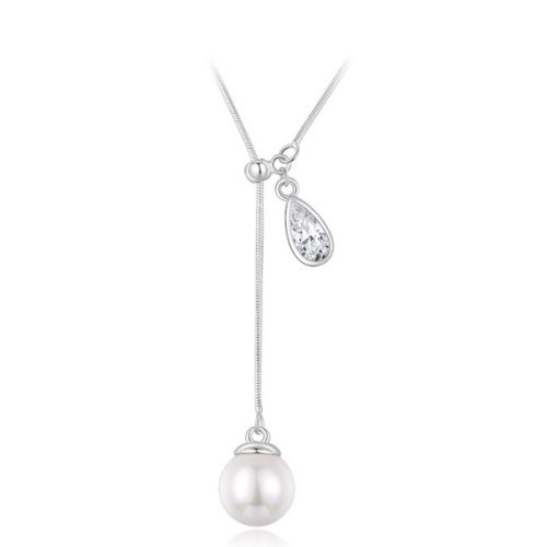 Ezüst nyaklánc fehér gyönggyel