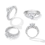 Ezüst női eljegyzési gyűrű, 6-os méret