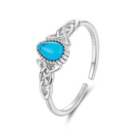 Ezüstgyűrű türkizzel, nyitott