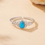 Ezüstgyűrű türkizzel, nyitott