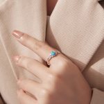 Ezüstgyűrű türkizzel, nyitott