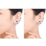 Strieborné náušnice s bielym zirkónovým kameňom