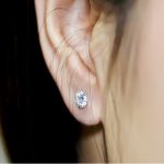 Strieborné náušnice s bielym zirkónovým kameňom