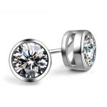 Strieborné náušnice s okrúhlym zirkónovým kameňom