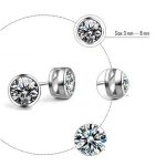 Strieborné náušnice s okrúhlym zirkónovým kameňom