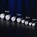 Strieborné náušnice s okrúhlym zirkónovým kameňom