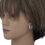 Strieborné kruhové náušnice s kryštálmi, 25 cm