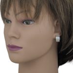 Strieborné kruhové náušnice s kryštálmi, 17 mm