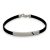 Ezüst karkötő kaucsuk szíjjal, 20,5 cm