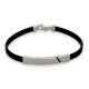 Ezüst karkötő kaucsuk szíjjal, 20,5 cm