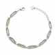 925 sterling ezüst karkötő zöld kristályokkal, 20 cm