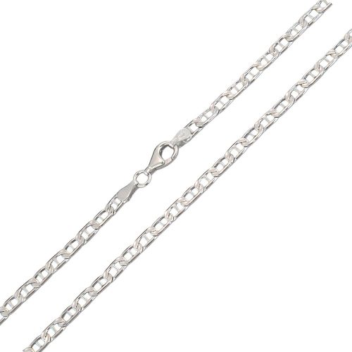 Strieborný náhrdelník, sploštené brnenie, 45 cm unisex