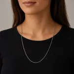 Strieborný náhrdelník, sploštené brnenie, 45 cm unisex