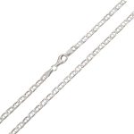 Strieborný náhrdelník, sploštené brnenie, 45 cm unisex