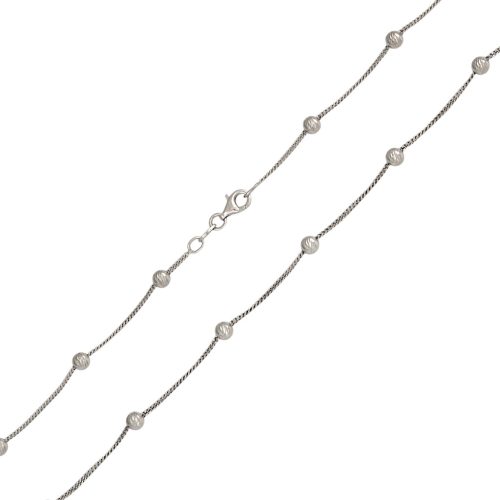 Strieborný náhrdelník, sploštené brnenie, 45 cm unisex