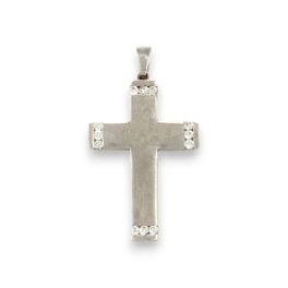Ezüst medál, kereszt, kristályokkal