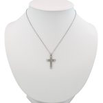 Ezüst medál, kereszt, kristályokkal