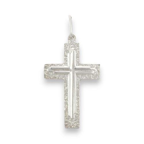 Ezüst medál, kéttónusú kereszt