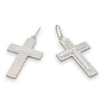 Ezüst medál, kéttónusú kereszt