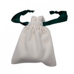 Zamatová taštička na šperky bielo-zelená 8x10