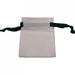 Zamatová taštička na šperky bielo-zelená 8x10