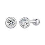 Ezüst női fülbevaló moissanitkristállyal