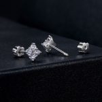 Ezüst női fülbevaló, négylevelű lóhere