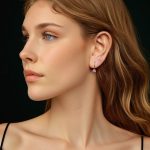 Ezüst karika-fülbevaló moissanitkristállyal